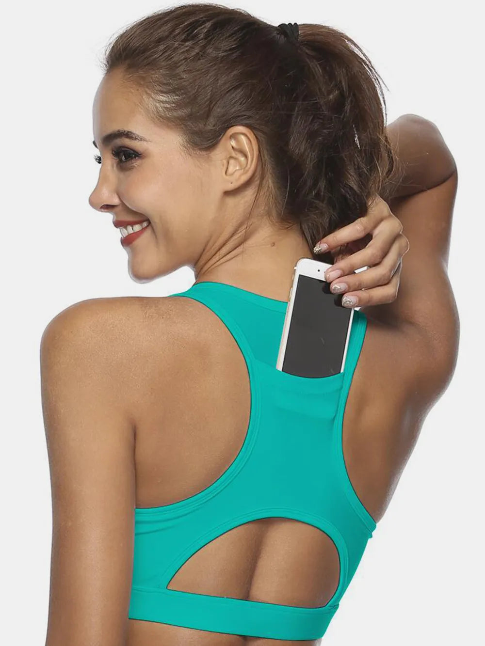 Scoop neck workout tank styled with leggings