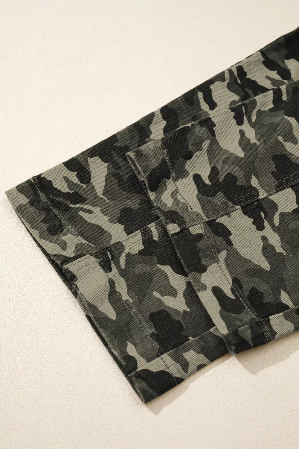 Camouflage cargo pants styled with casual top