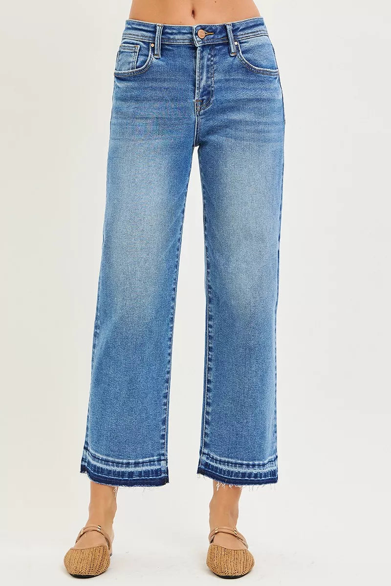 RISEN slouchy cropped boyfriend jeans front view