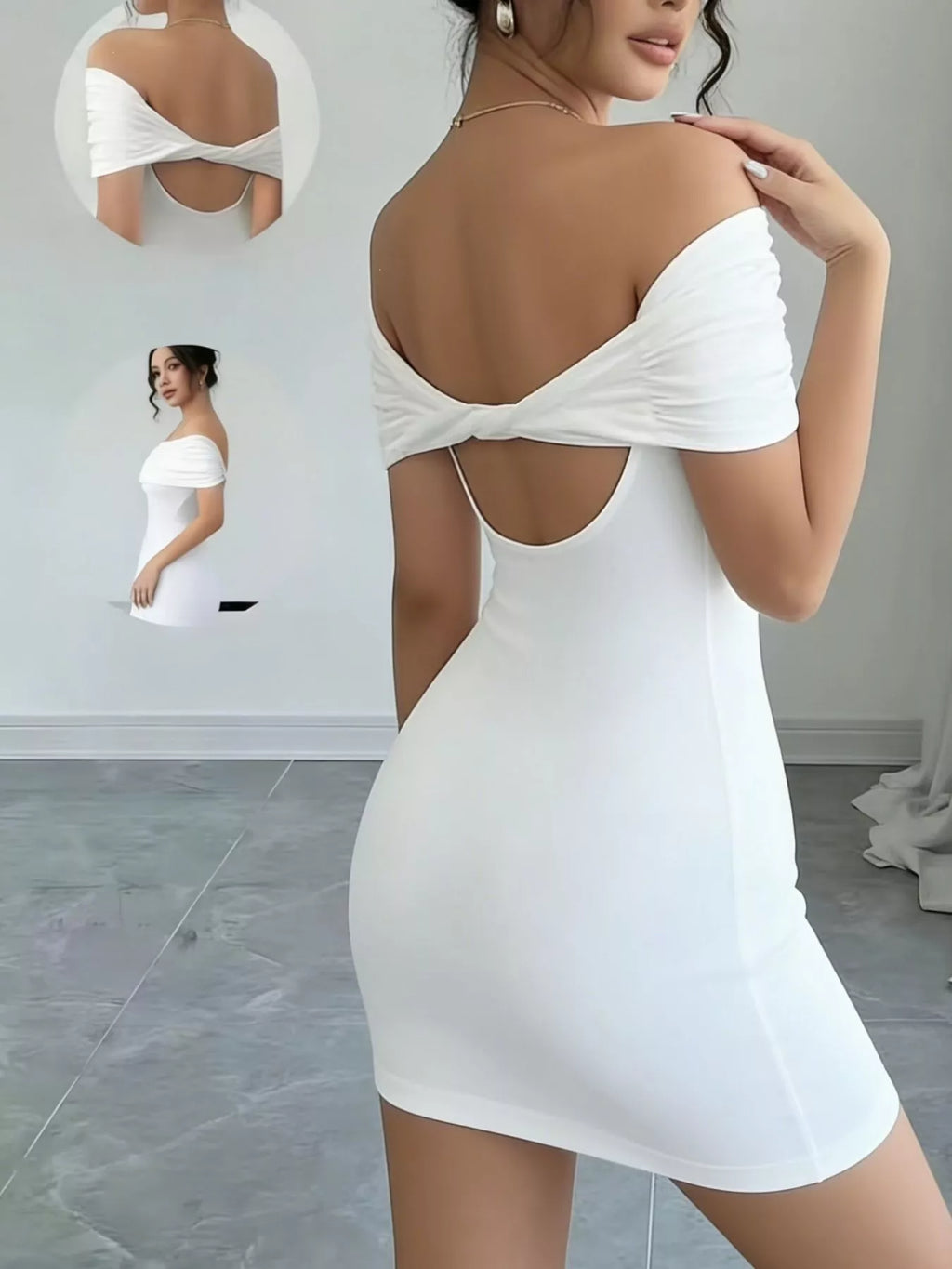 Bodycon mini dress side view