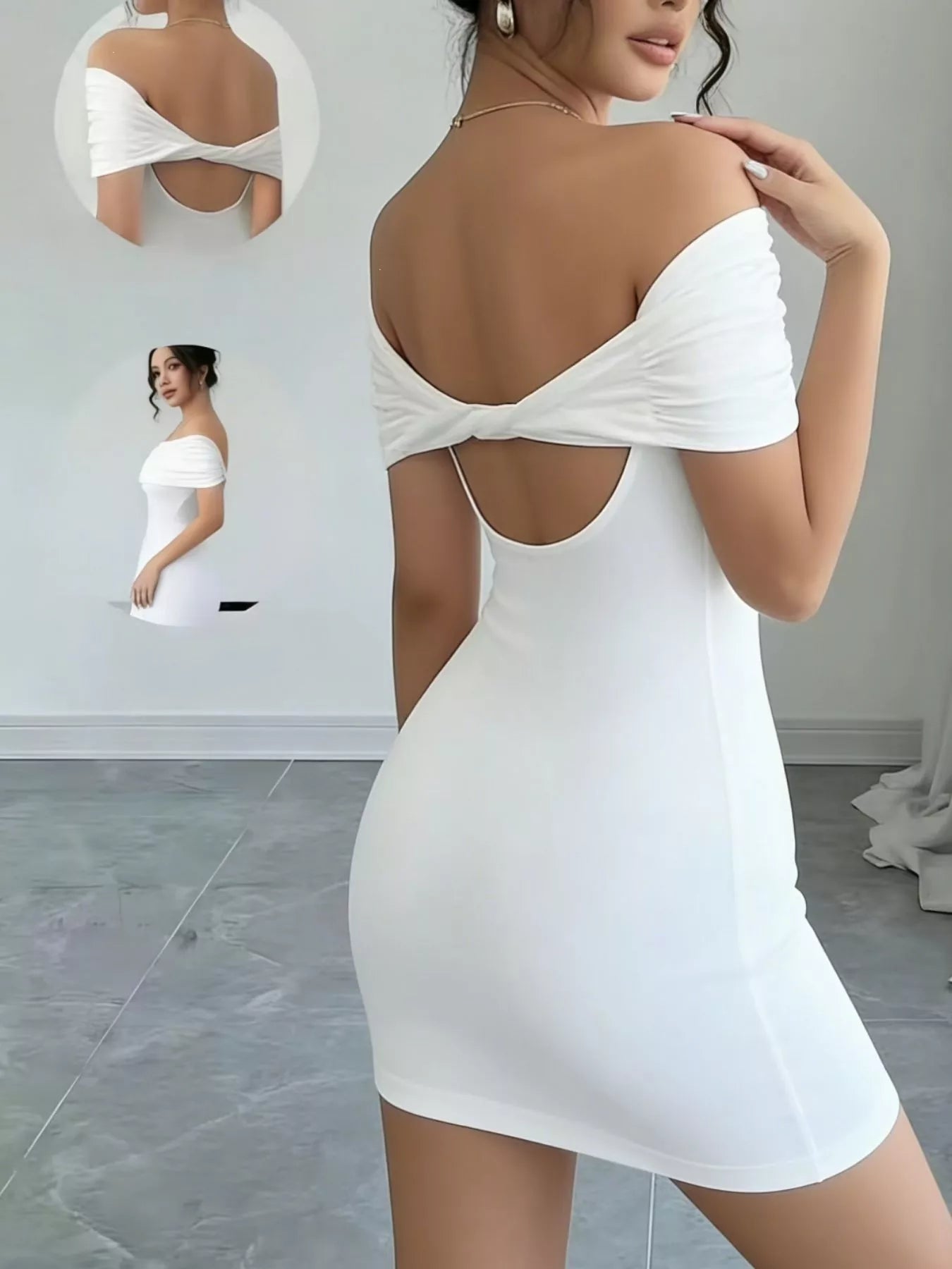 Bodycon mini dress side view
