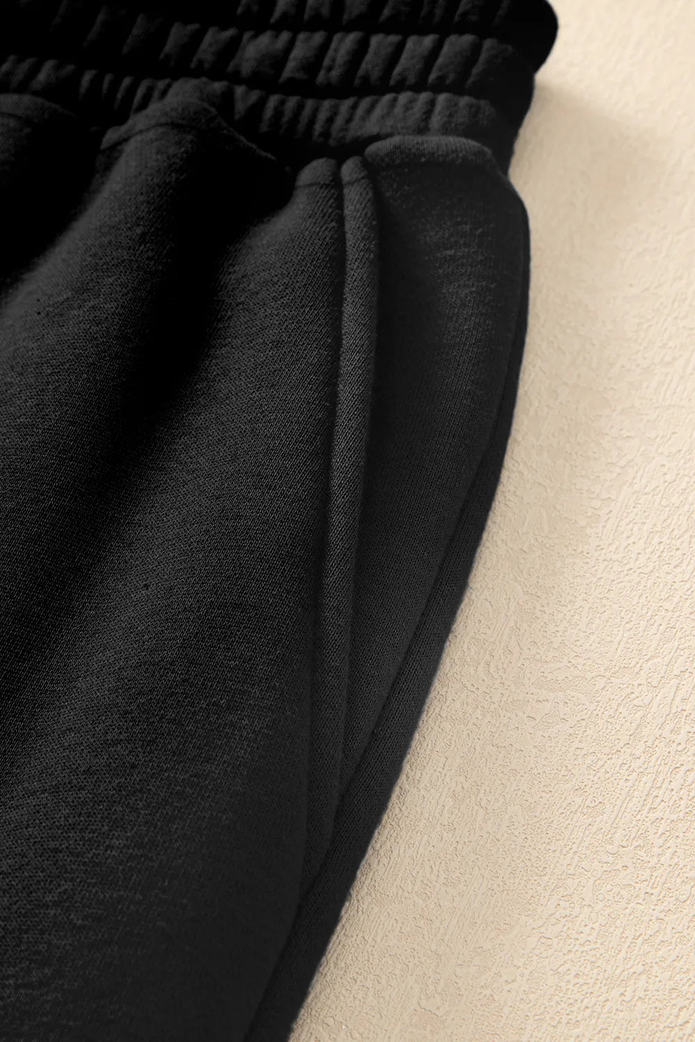 Black jogger pants styled casual look