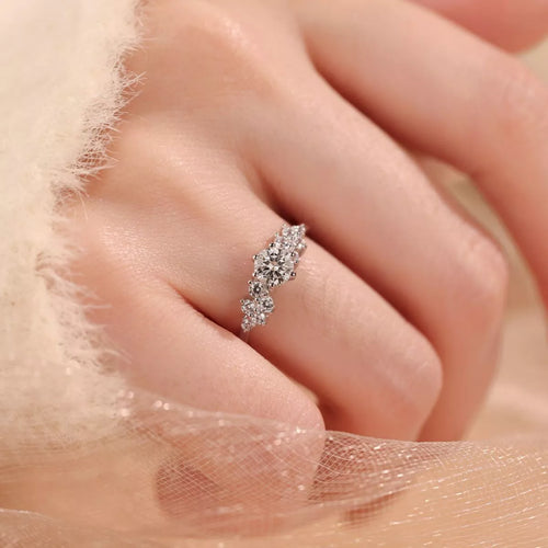 2 carat moissanite sterling silver ring front view