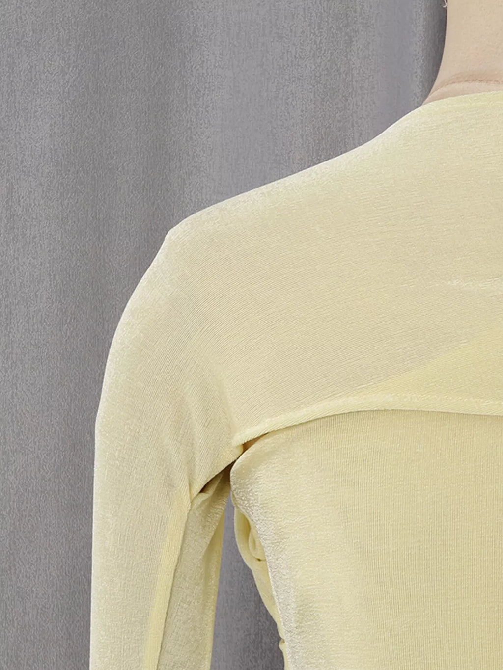 Yellow draped maxi dress side view