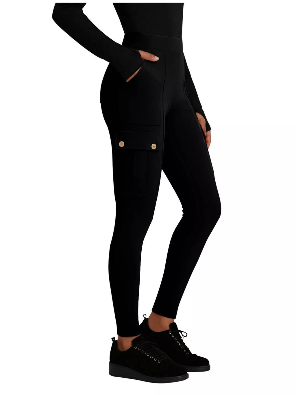 High waist active pants back view