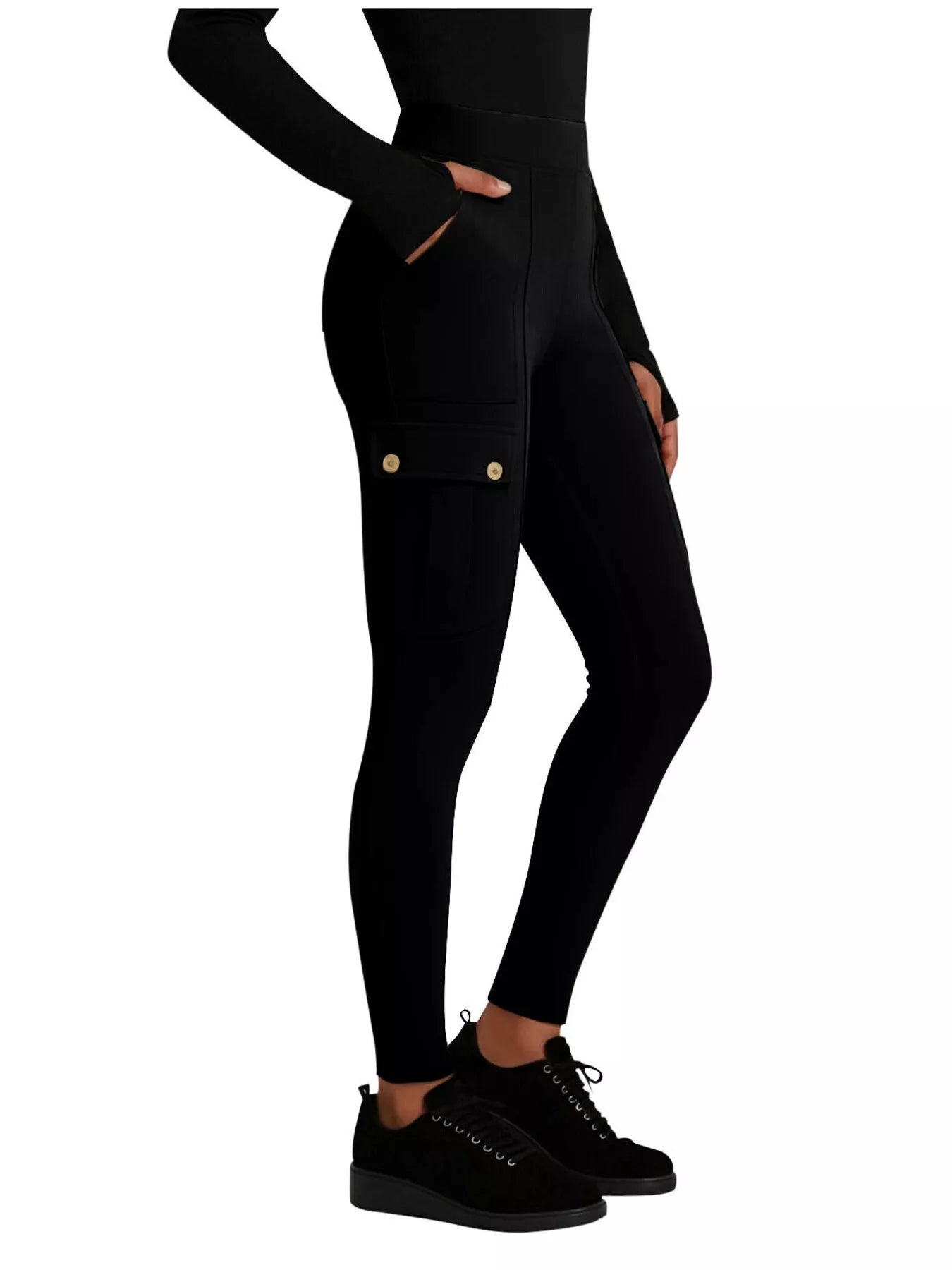 High waist active pants back view
