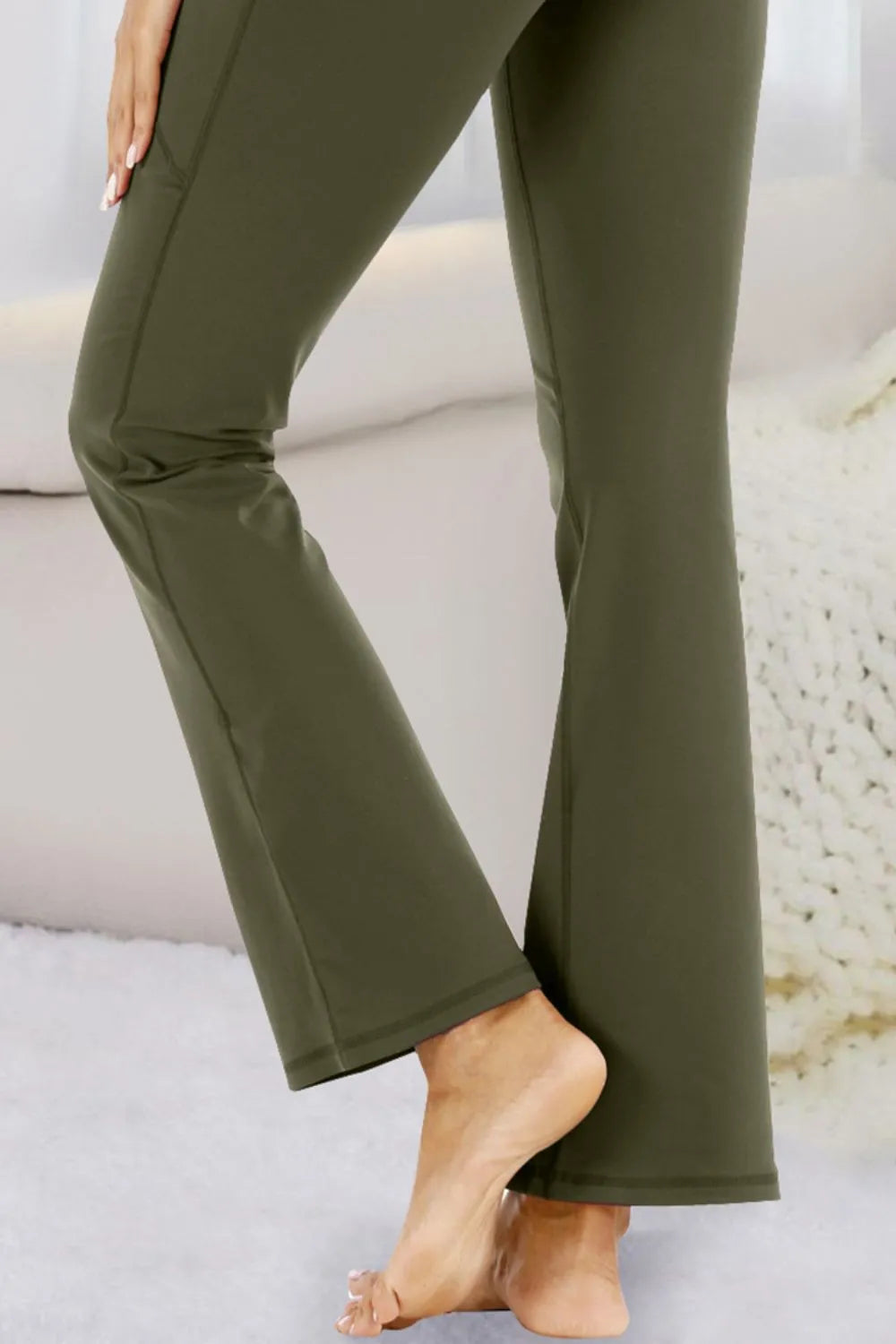 High waist active pants side pocket detail