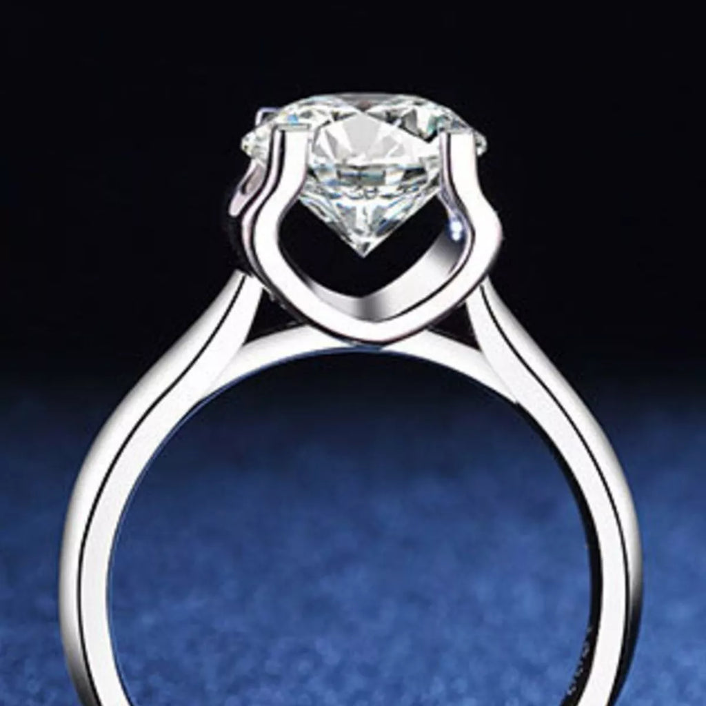 Moissanite ring worn on hand