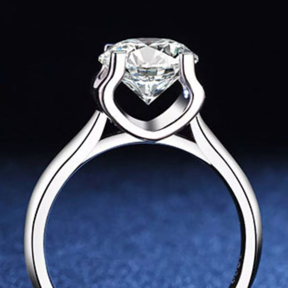 Moissanite ring worn on hand