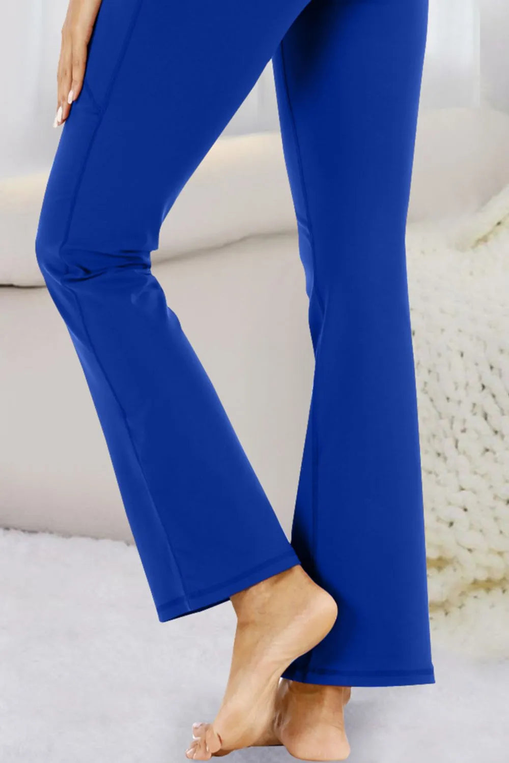 Womens high waist gym pants front pose