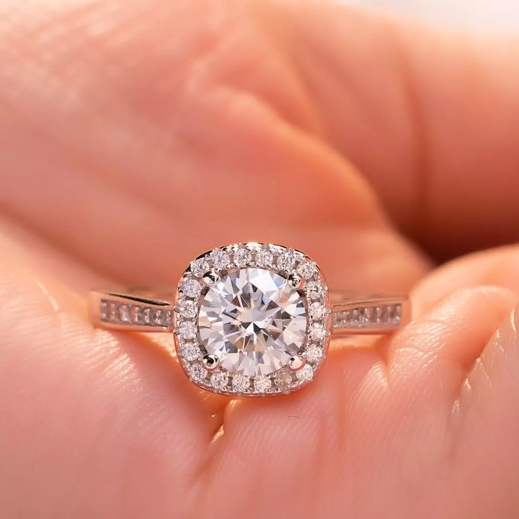 2 carat moissanite ring top view
