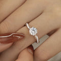 1 carat moissanite adjustable silver ring front view