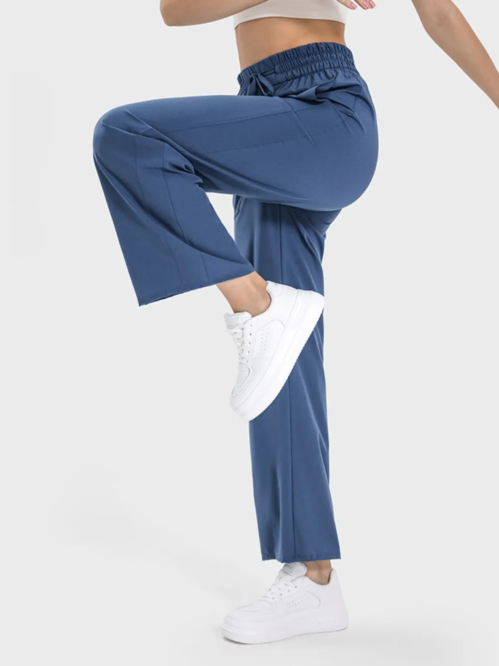 Drawstring pocketed active pants color options
