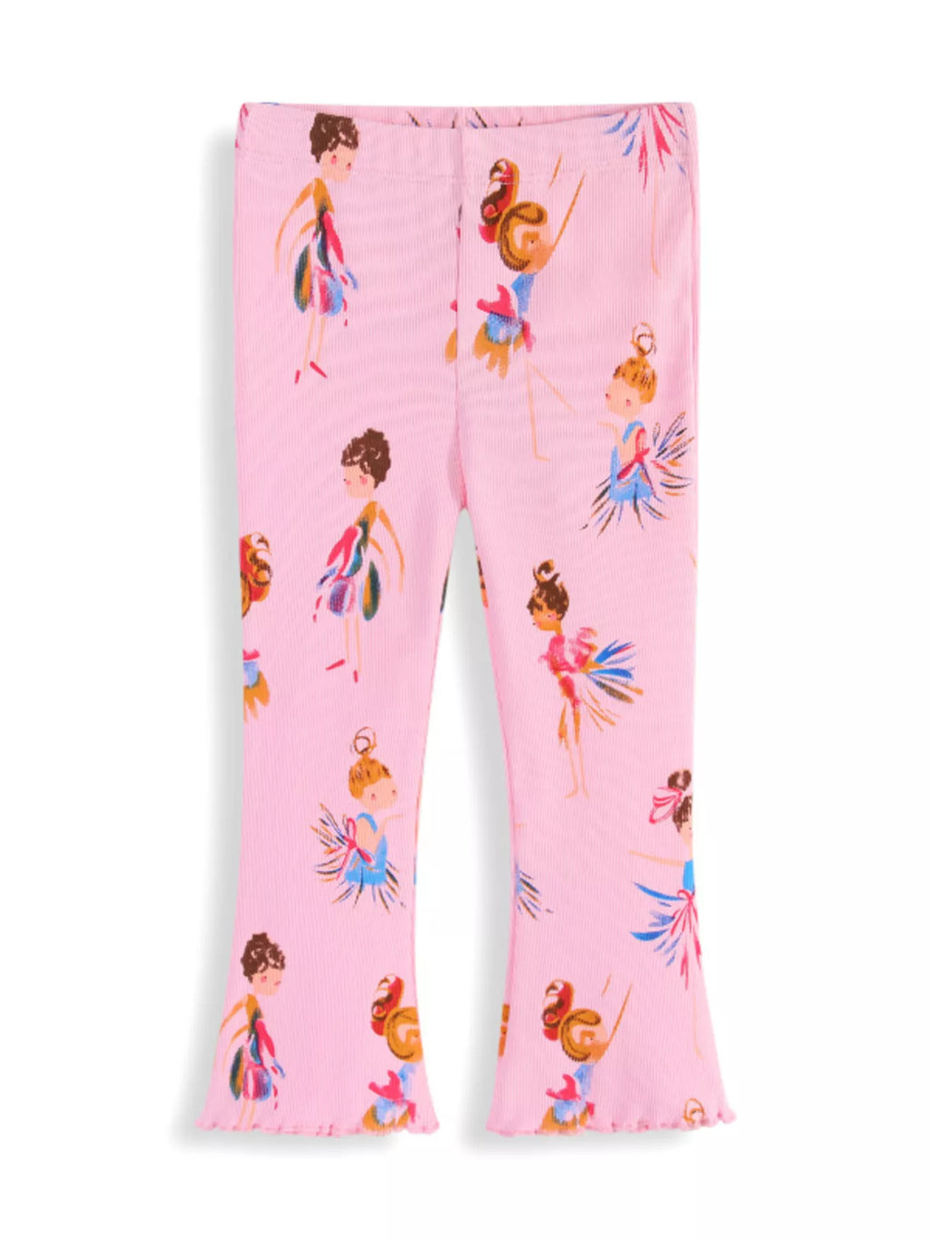 Kids fairy print flare leggings side view
