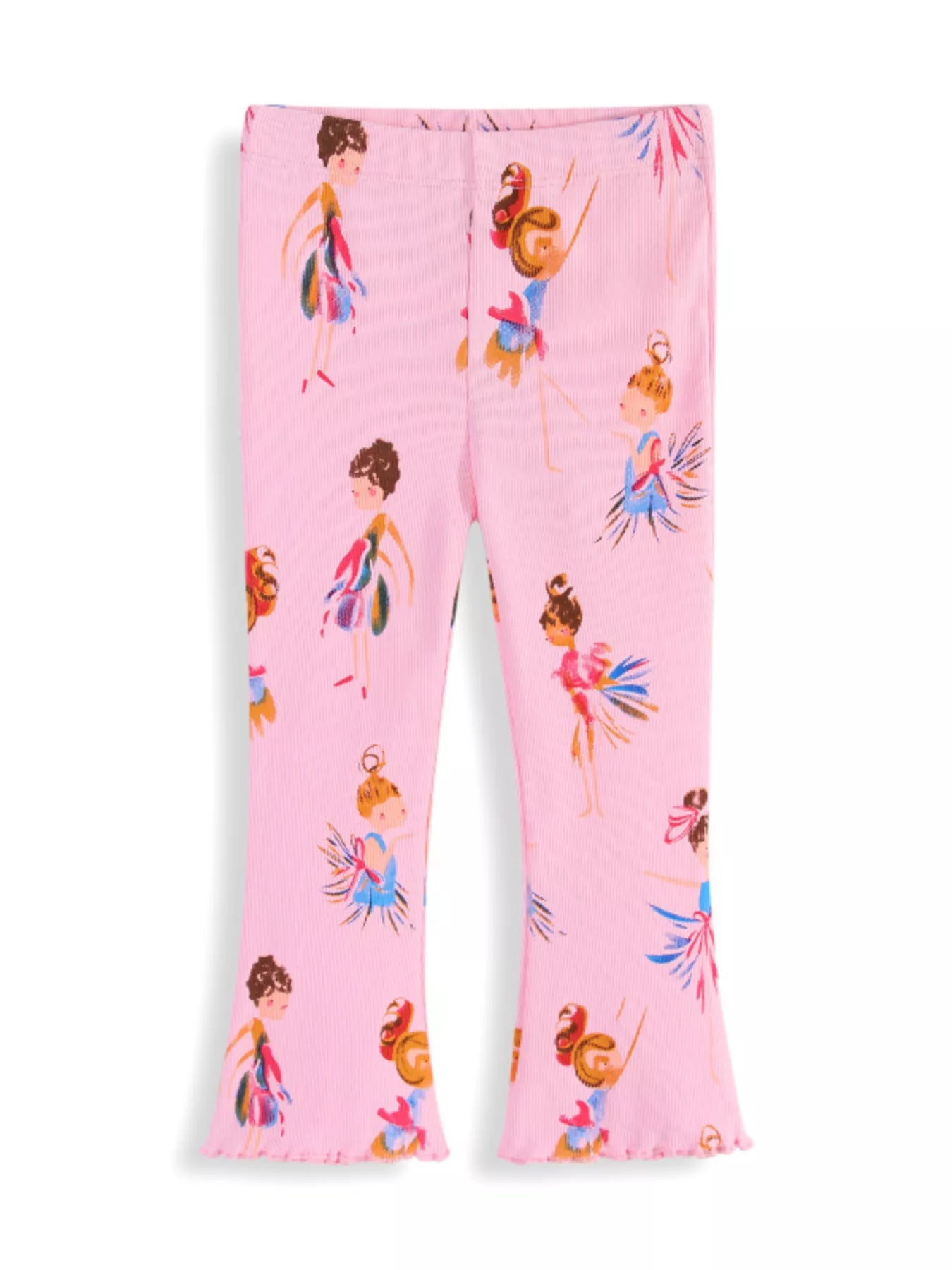 Kids fairy print flare leggings side view