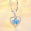 Sterling silver heart pendant necklace front view