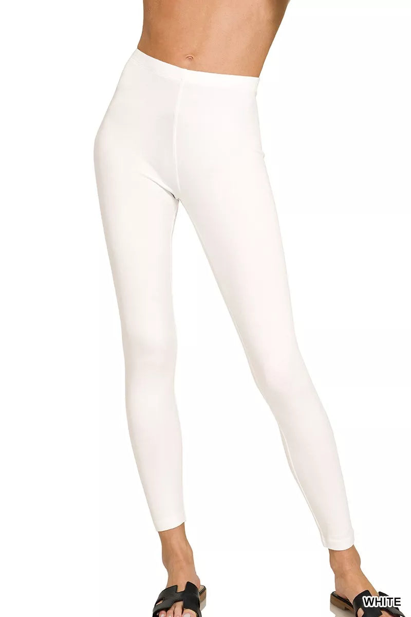 Premium cotton full length leggings front view