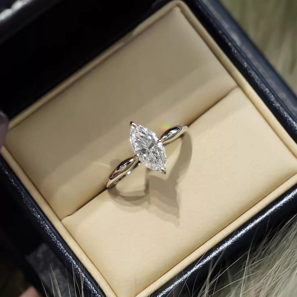 2 carat moissanite sterling silver ring front view