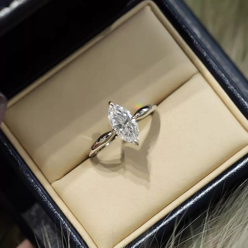 2 carat moissanite sterling silver ring front view