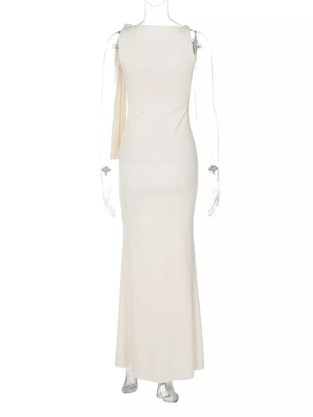Fabric fold detail on draped maxi dress