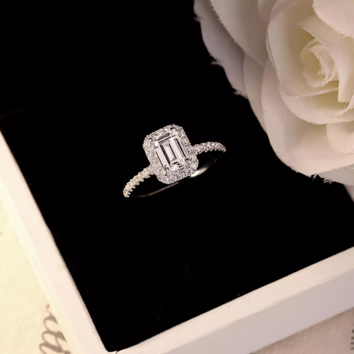 Moissanite solitaire ring side profile