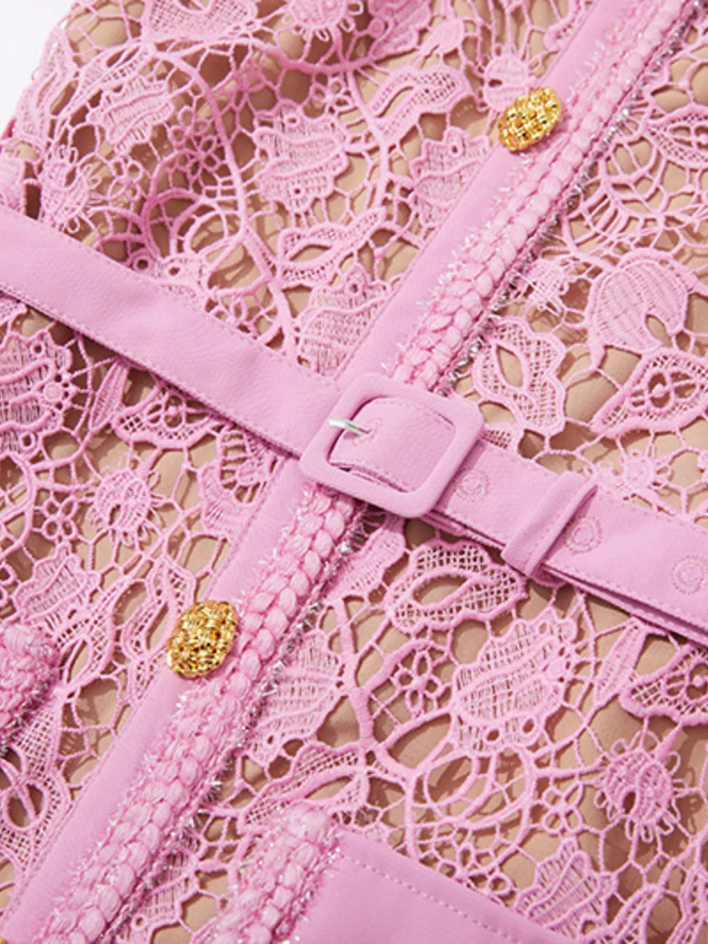 Lace midi dress hemline detail