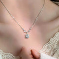 2 carat moissanite sterling silver pendant necklace front view