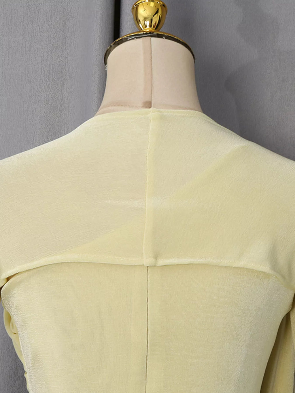 Yellow one shoulder draped maxi dress front view