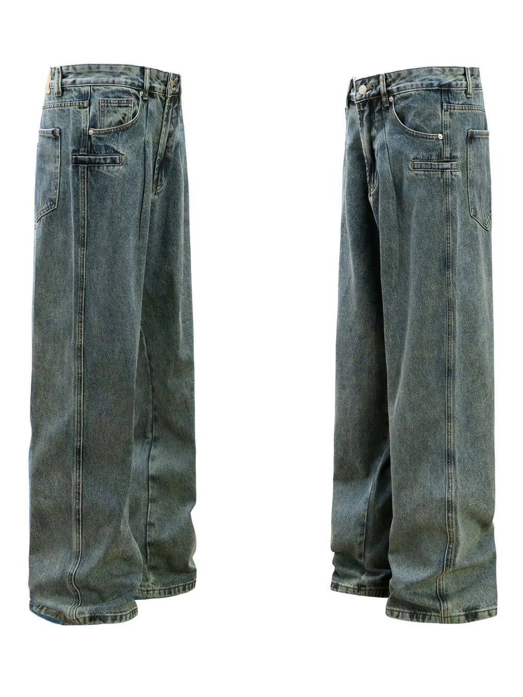 Mens wide leg jeans back view