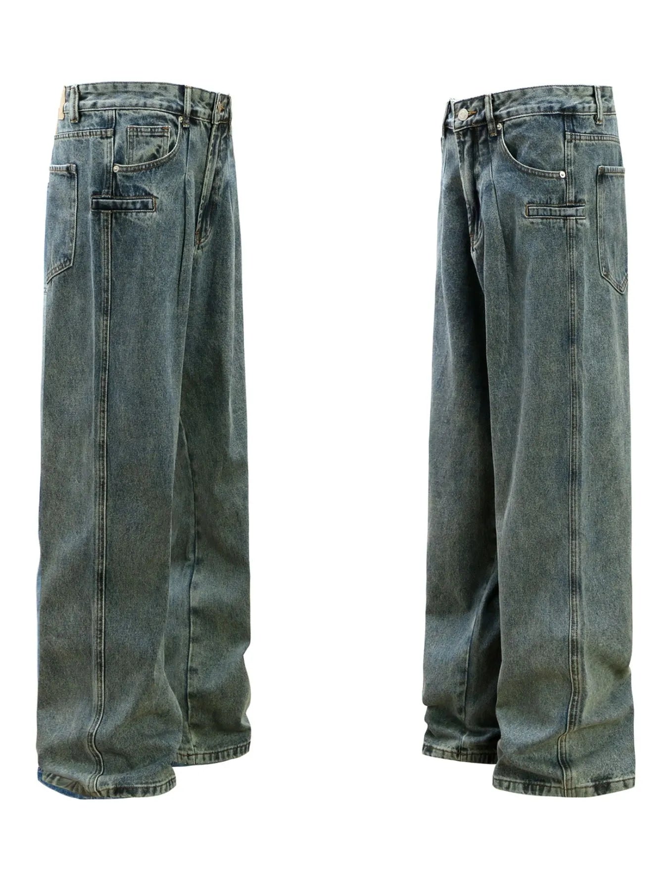 Mens wide leg jeans back view
