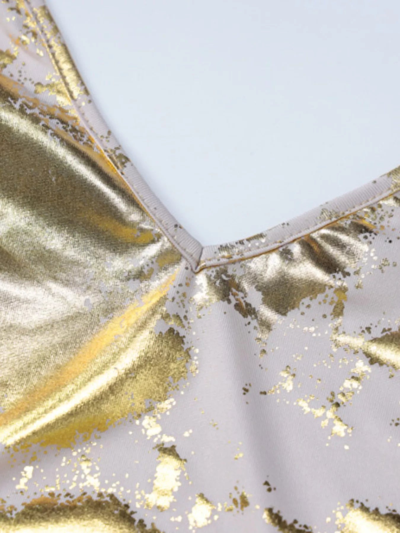 Gold backless maxi dress complete outfit view