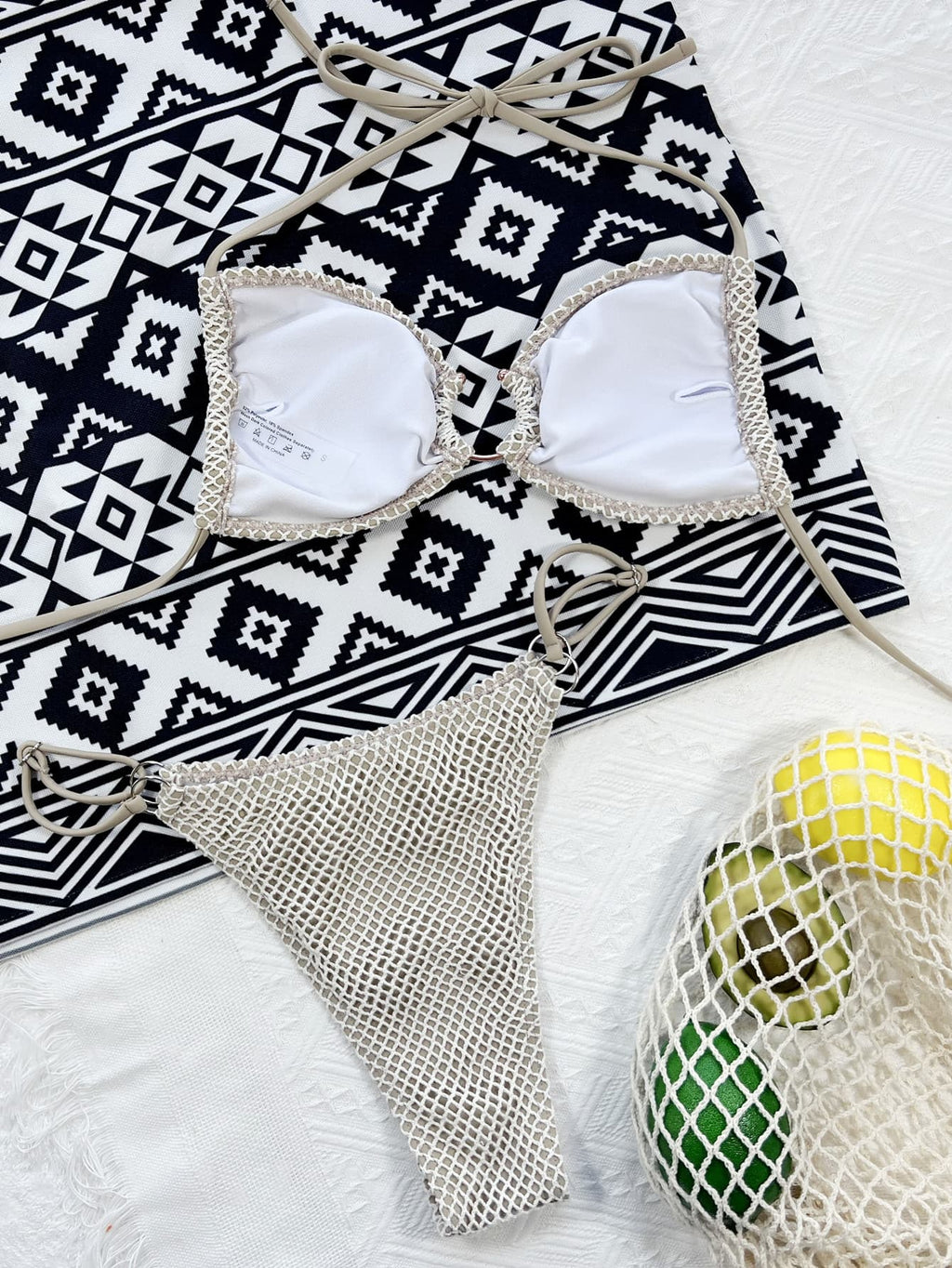 Crisscross detail on halter neck bikini