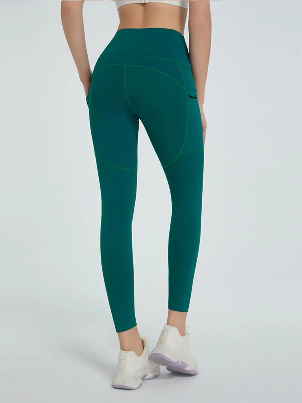 High waist yoga leggings back view fit