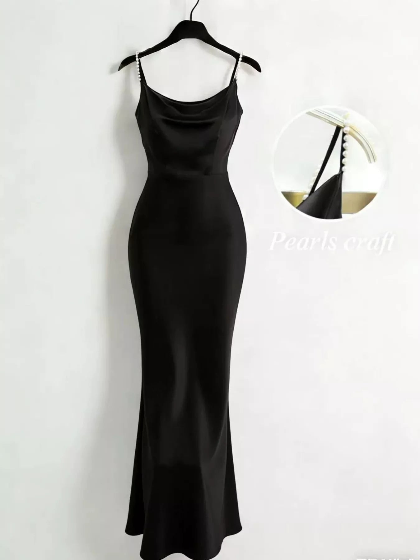 Cowl neck satin maxi dress back view