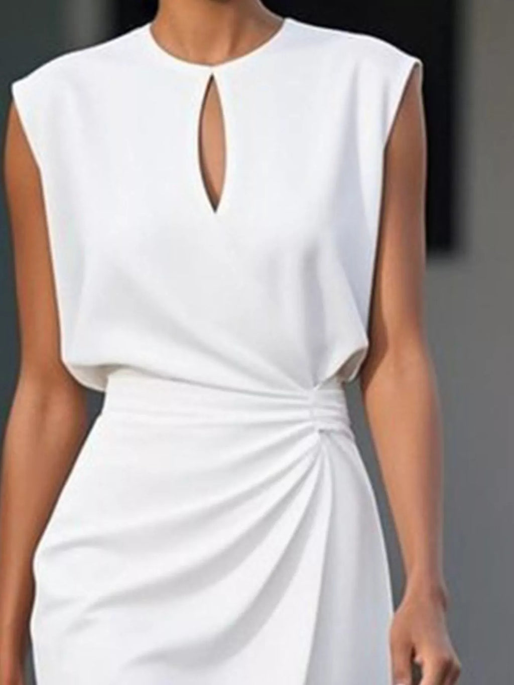 Ruched waist sleeveless dress color options