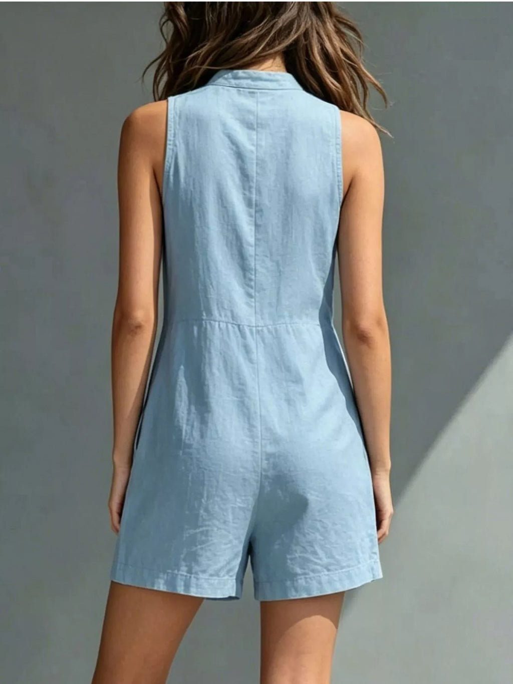 Button front romper in mustard