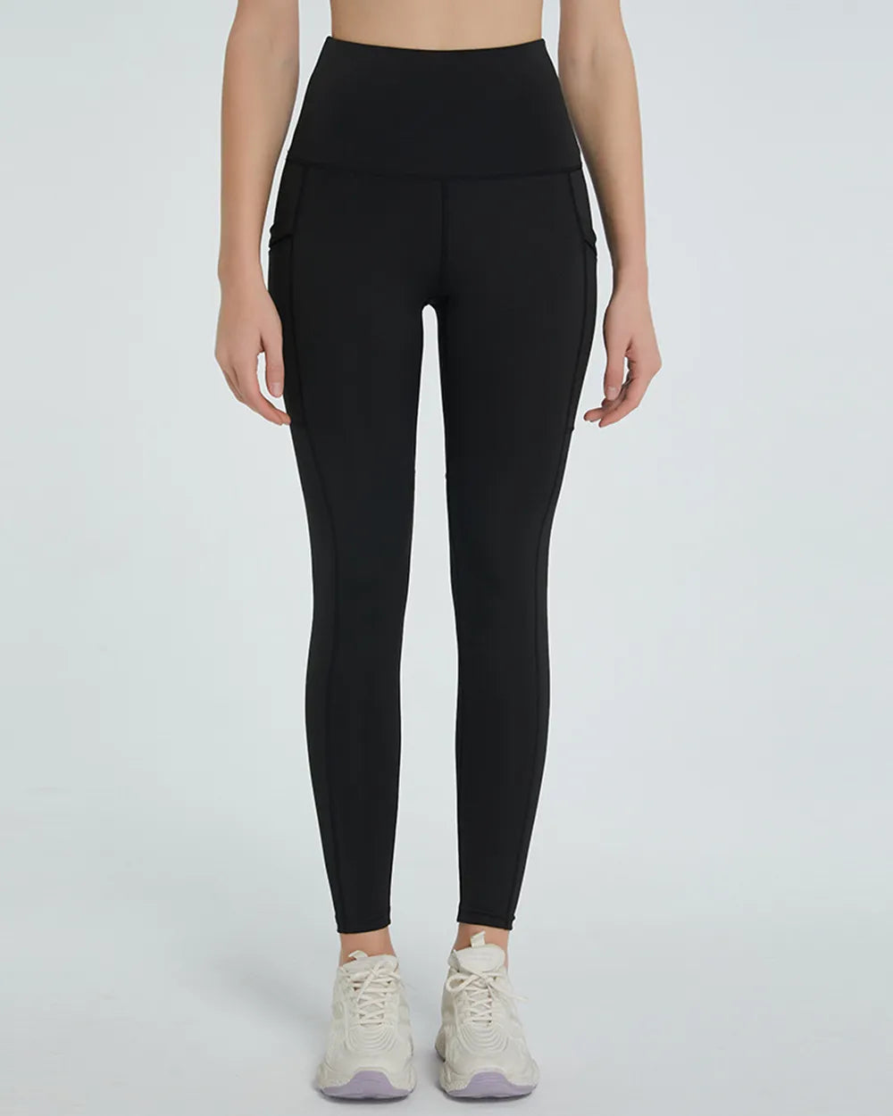 Black high waist gym leggings back view