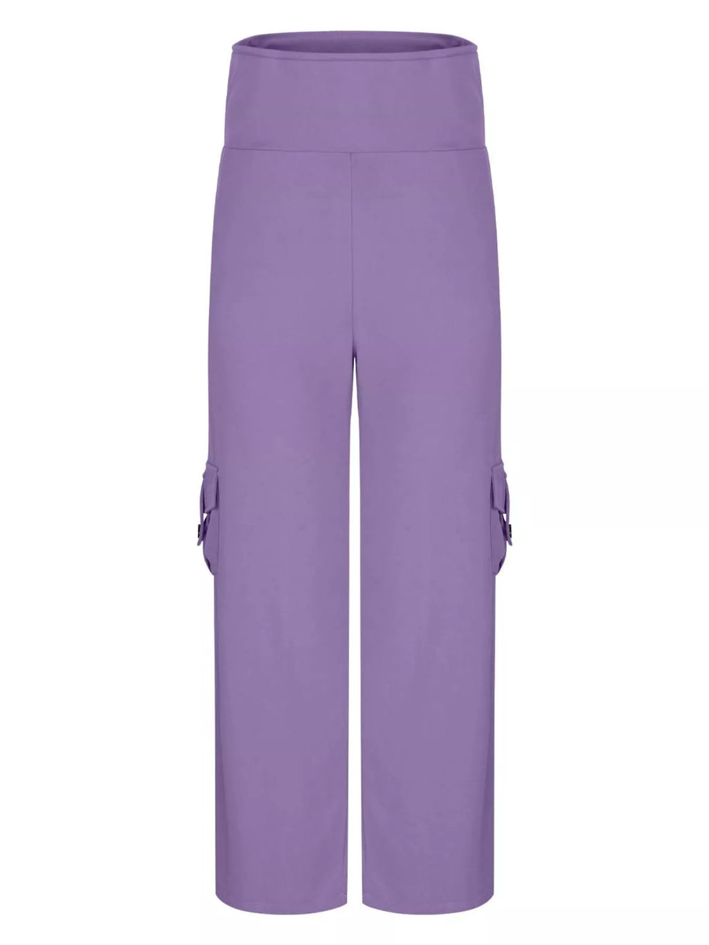 Yoga pants with pockets in blue side view
