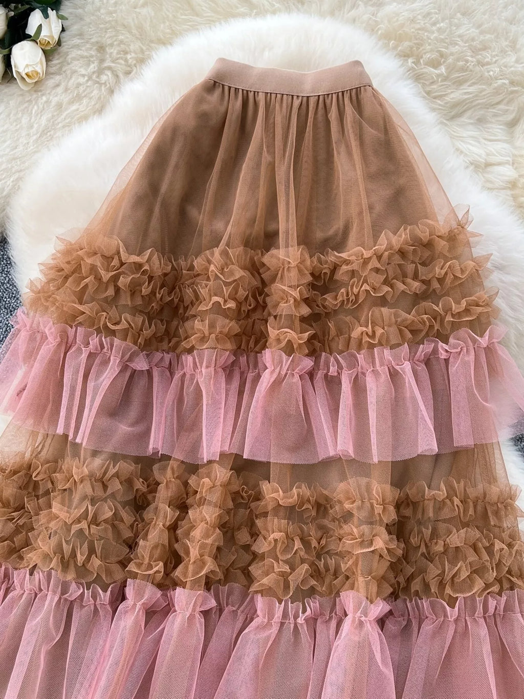 Tulle skirt back view on model
