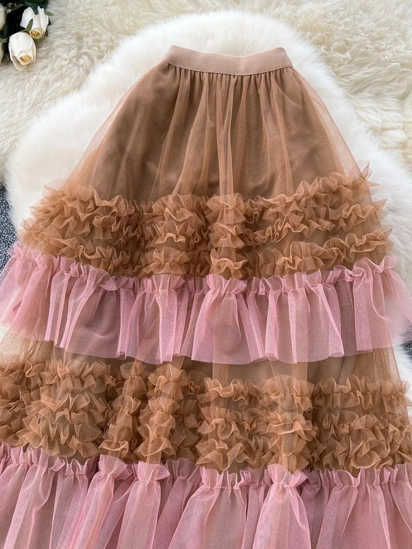 Tulle skirt back view on model