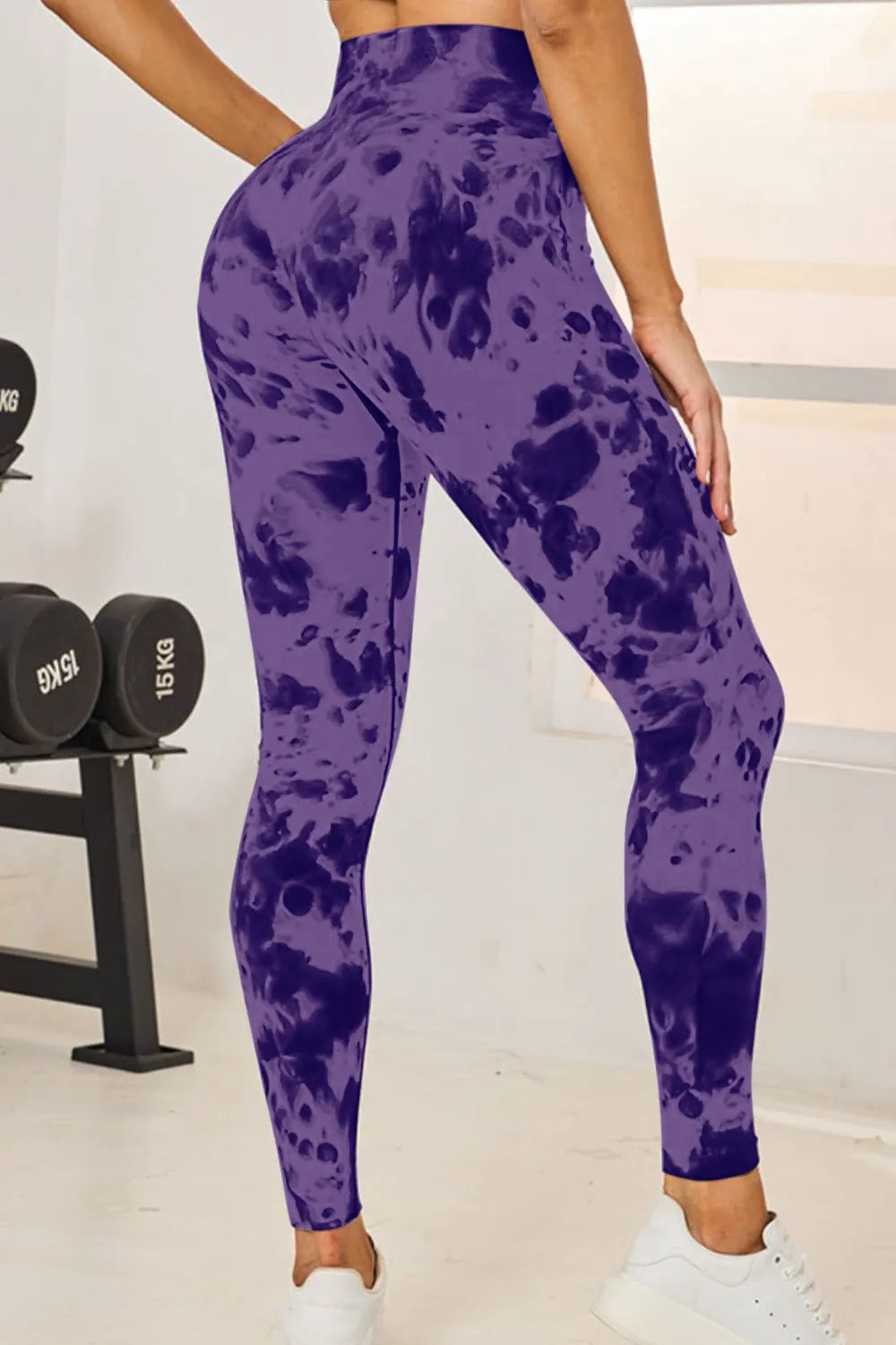 Teal tie dye high waist leggings